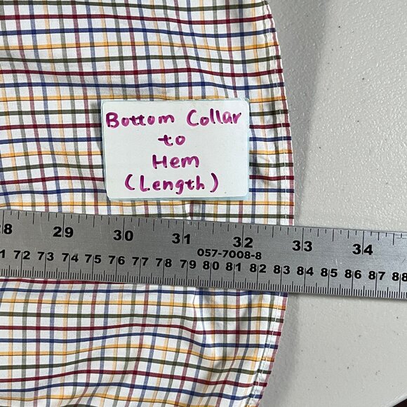 Gitman Bros Made in USA Check Long Sleeve Button Down Shirt - Men's Size 16/36 - Picture 10 of 10